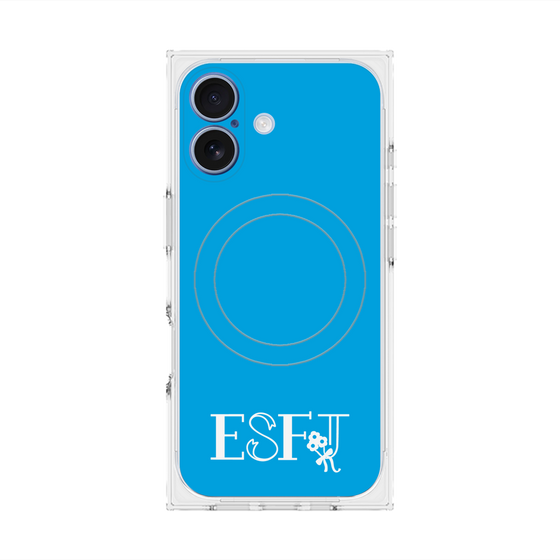プレミアムスクエアケース with MagSafe［ オリジナル - ESFJ 領事 - アルファベット - ブルー ］