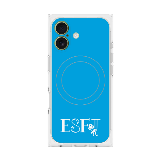 プレミアムスクエアケース with MagSafe［ オリジナル - ESFJ 領事 - アルファベット - ブルー ］