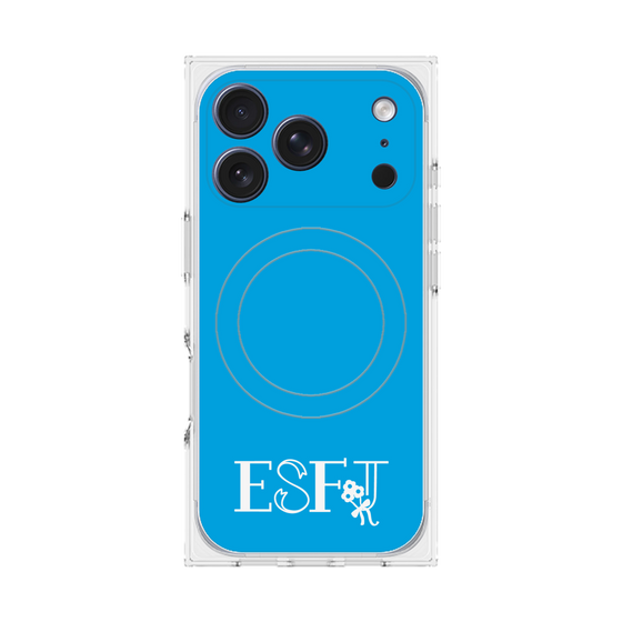 プレミアムスクエアケース with MagSafe［ オリジナル - ESFJ 領事 - アルファベット - ブルー ］