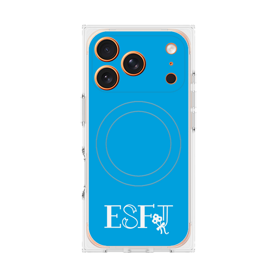 プレミアムスクエアケース with MagSafe［ オリジナル - ESFJ 領事 - アルファベット - ブルー ］
