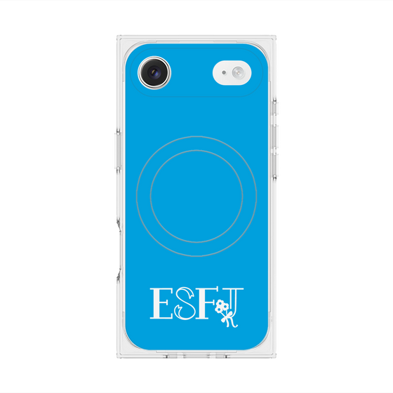 プレミアムスクエアケース with MagSafe［ オリジナル - ESFJ 領事 - アルファベット - ブルー ］