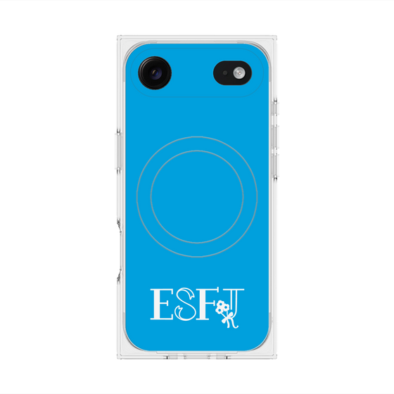 プレミアムスクエアケース with MagSafe［ オリジナル - ESFJ 領事 - アルファベット - ブルー ］