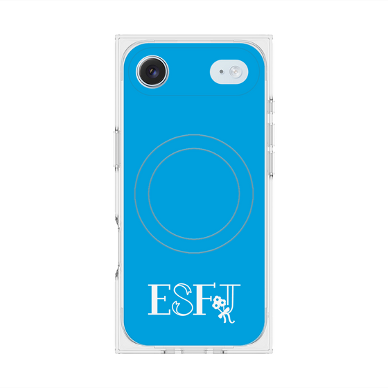 プレミアムスクエアケース with MagSafe［ オリジナル - ESFJ 領事 - アルファベット - ブルー ］