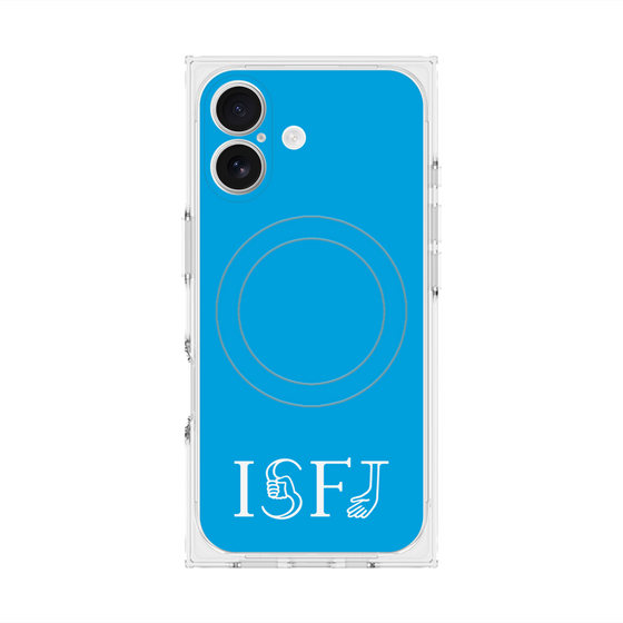 プレミアムスクエアケース with MagSafe［ オリジナル - ISFJ 擁護者 - アルファベット - ブルー ］