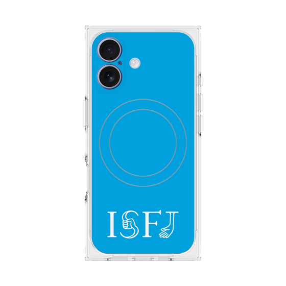 プレミアムスクエアケース with MagSafe［ オリジナル - ISFJ 擁護者 - アルファベット - ブルー ］