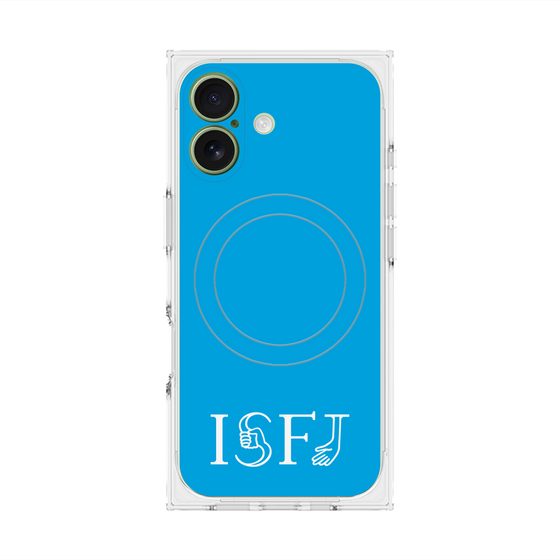 プレミアムスクエアケース with MagSafe［ オリジナル - ISFJ 擁護者 - アルファベット - ブルー ］