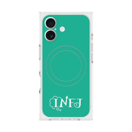 プレミアムスクエアケース with MagSafe［ オリジナル - INFJ 提唱者 - アルファベット - グリーン ］
