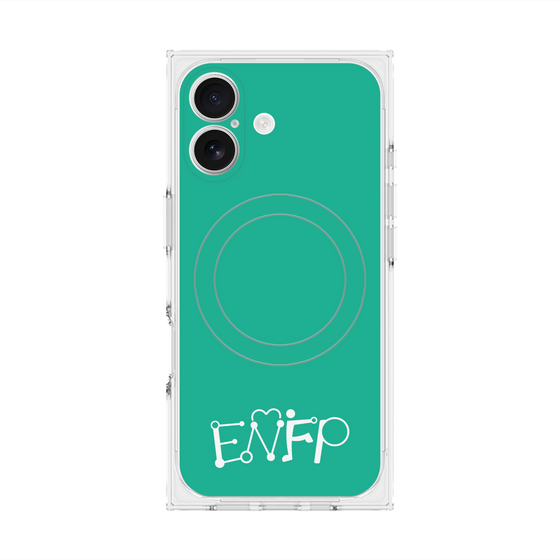 プレミアムスクエアケース with MagSafe［ オリジナル - ENFP 運動家 - アルファベット - グリーン ］
