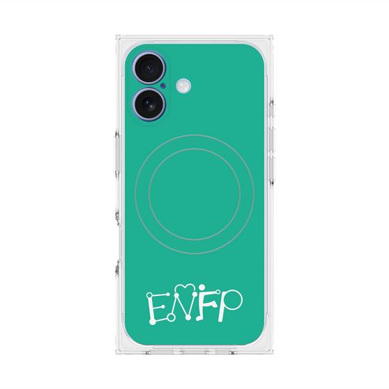 プレミアムスクエアケース with MagSafe［ オリジナル - ENFP 運動家 - アルファベット - グリーン ］