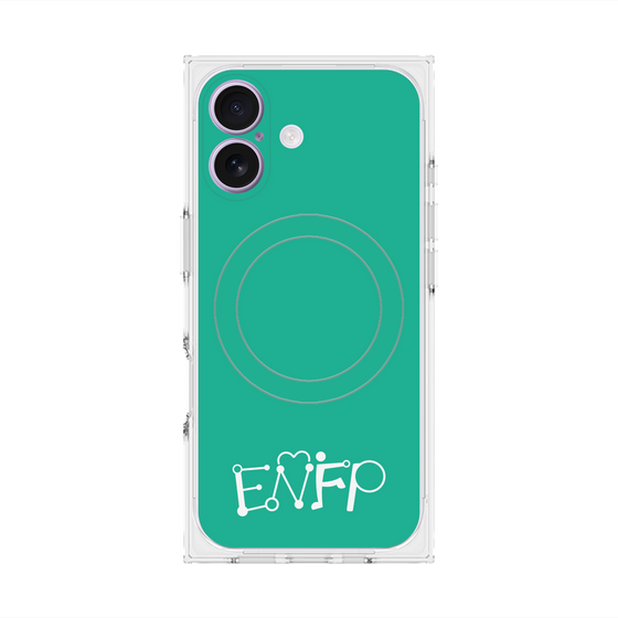 プレミアムスクエアケース with MagSafe［ オリジナル - ENFP 運動家 - アルファベット - グリーン ］