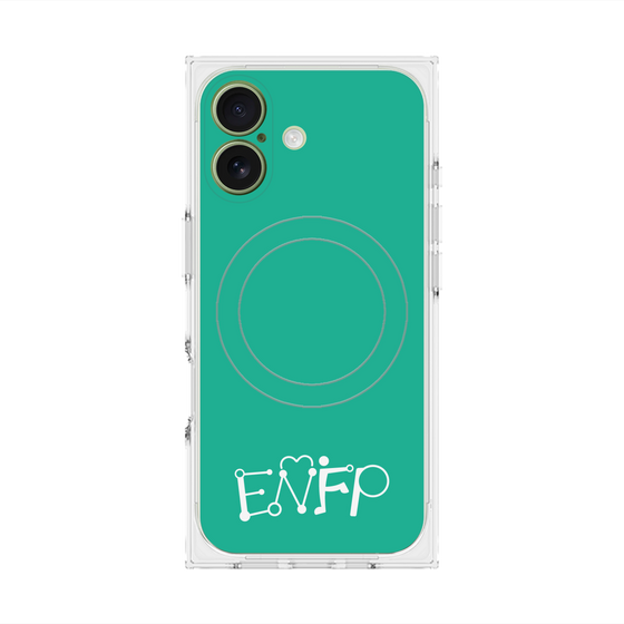 プレミアムスクエアケース with MagSafe［ オリジナル - ENFP 運動家 - アルファベット - グリーン ］