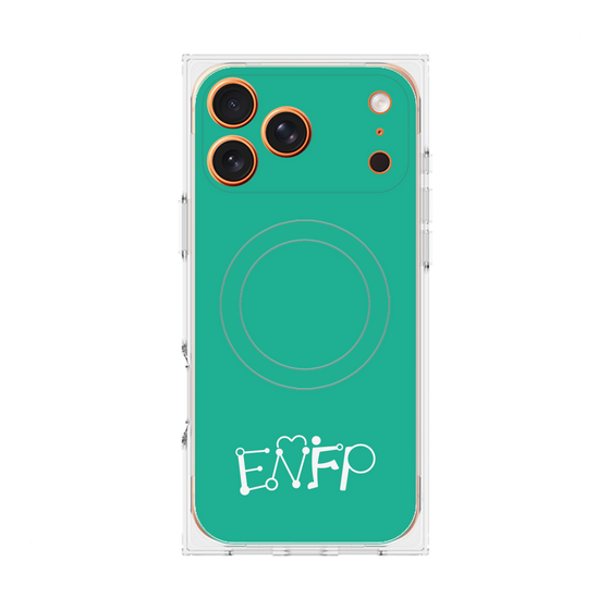 プレミアムスクエアケース with MagSafe［ オリジナル - ENFP 運動家 - アルファベット - グリーン ］