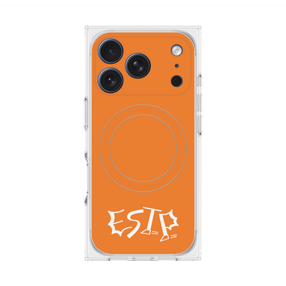 プレミアムスクエアケース with MagSafe［ オリジナル - ESTP 起業家 - アルファベット - オレンジ ］