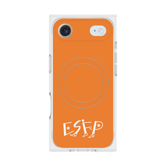 プレミアムスクエアケース with MagSafe［ オリジナル - ESFP エンターテイナー - アルファベット - オレンジ ］