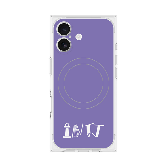 プレミアムスクエアケース with MagSafe［ オリジナル - INTJ 建築家 - アルファベット - パープル ］