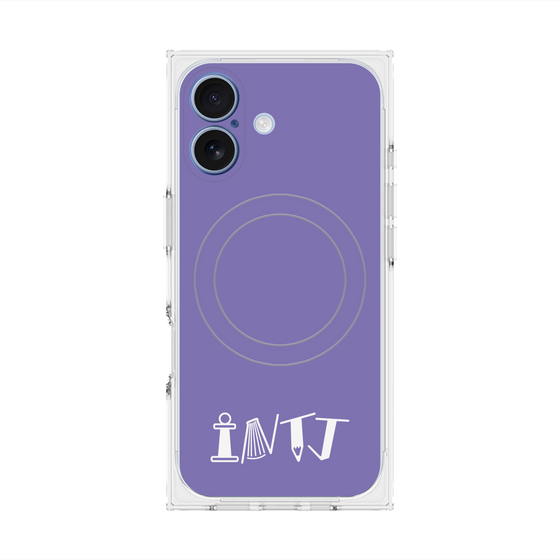 プレミアムスクエアケース with MagSafe［ オリジナル - INTJ 建築家 - アルファベット - パープル ］