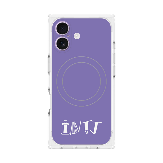 プレミアムスクエアケース with MagSafe［ オリジナル - INTJ 建築家 - アルファベット - パープル ］