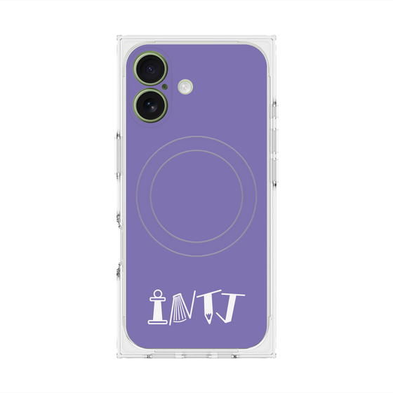 プレミアムスクエアケース with MagSafe［ オリジナル - INTJ 建築家 - アルファベット - パープル ］