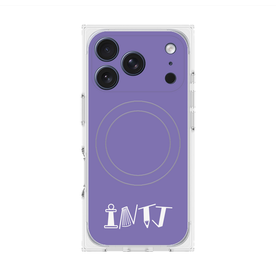 プレミアムスクエアケース with MagSafe［ オリジナル - INTJ 建築家 - アルファベット - パープル ］