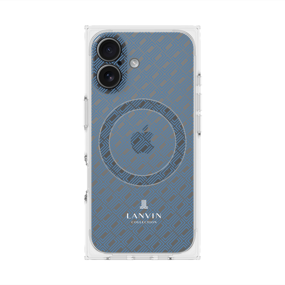プレミアムスクエアケース with MagSafe［ LANVIN COLLECTION - ロゴパターン - ブルー ］