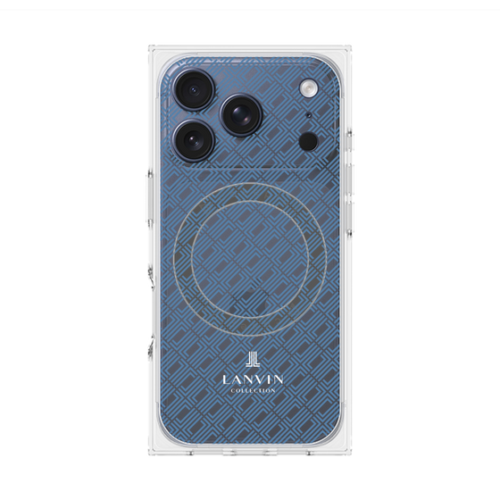プレミアムスクエアケース with MagSafe［ LANVIN COLLECTION - ロゴパターン - ブルー ］
