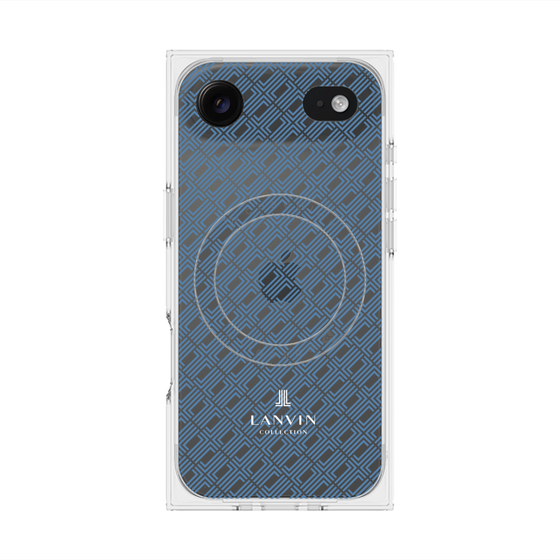 プレミアムスクエアケース with MagSafe［ LANVIN COLLECTION - ロゴパターン - ブルー ］