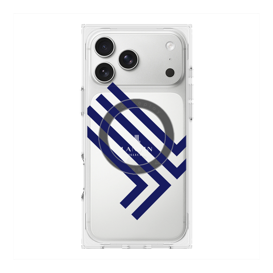 プレミアムスクエアケース with MagSafe［ LANVIN COLLECTION - ロゴ - ネイビー ］