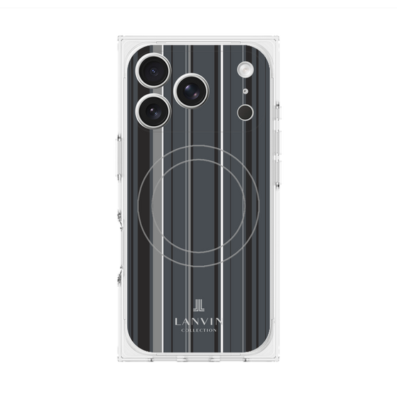 プレミアムスクエアケース with MagSafe［ LANVIN COLLECTION - ストライプ - グレー ］