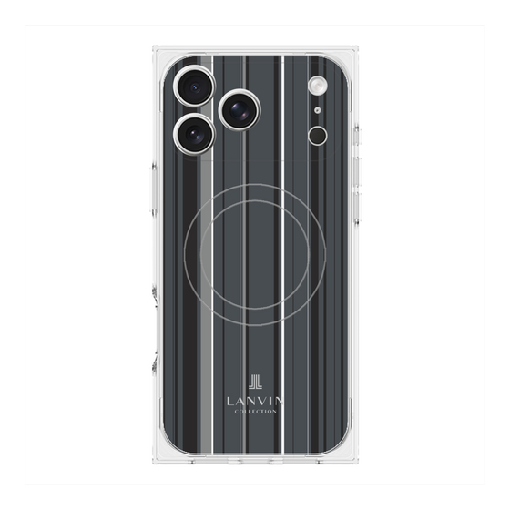 プレミアムスクエアケース with MagSafe［ LANVIN COLLECTION - ストライプ - グレー ］