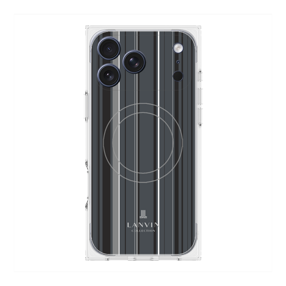 プレミアムスクエアケース with MagSafe［ LANVIN COLLECTION - ストライプ - グレー ］