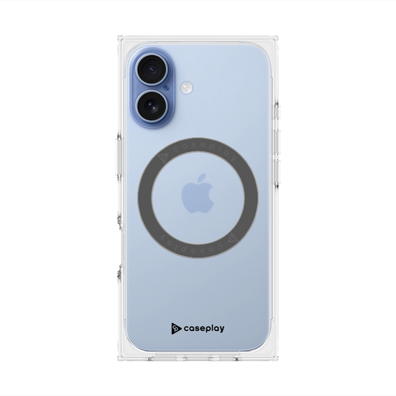 プレミアムスクエアケース with MagSafe［ オリジナル - caseplayロゴ - ブラック/A ］