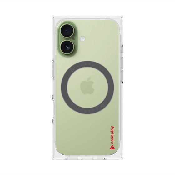 プレミアムスクエアケース with MagSafe［ オリジナル - caseplayロゴ - レッド/B ］