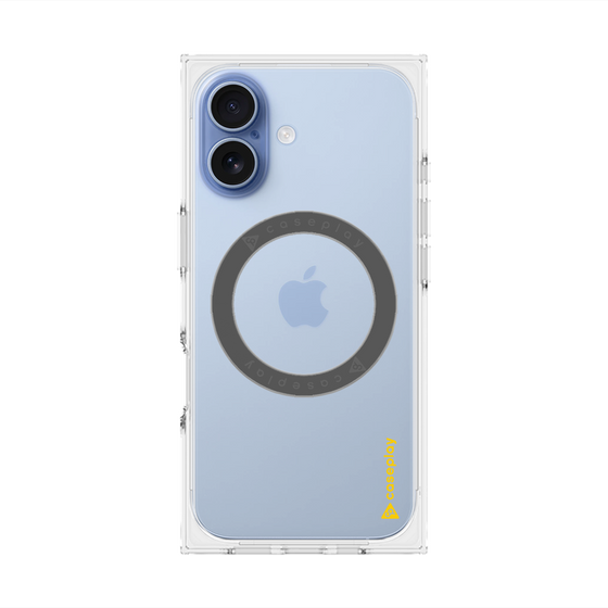 プレミアムスクエアケース with MagSafe［ オリジナル - caseplayロゴ - イエロー/B ］