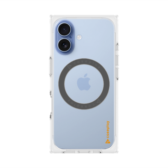 プレミアムスクエアケース with MagSafe［ オリジナル - caseplayロゴ - オレンジ/B ］