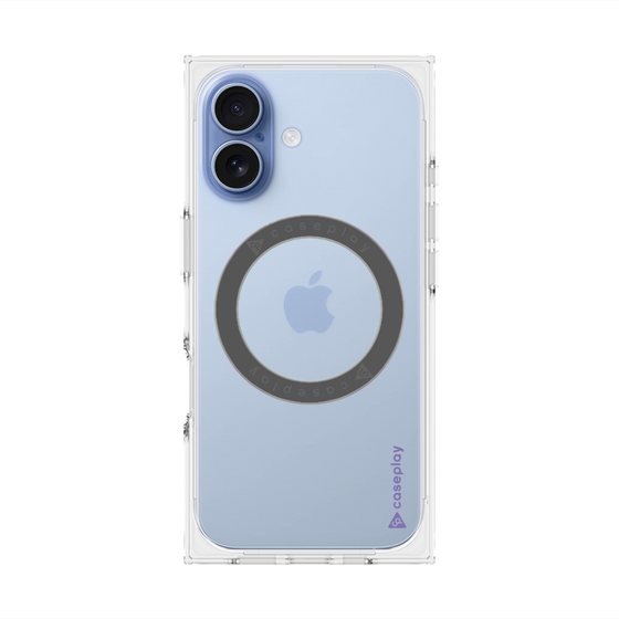 プレミアムスクエアケース with MagSafe［ オリジナル - caseplayロゴ - パープル/B ］