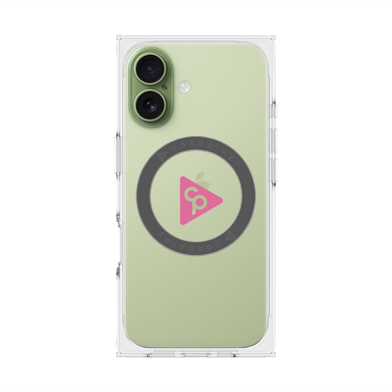 プレミアムスクエアケース with MagSafe［ オリジナル - caseplayロゴ - ピンク/C ］