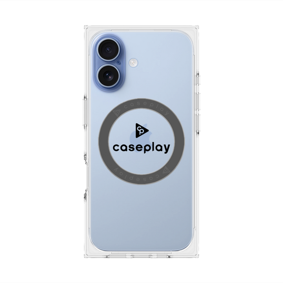 プレミアムスクエアケース with MagSafe［ オリジナル - caseplayロゴ - ブラック/D ］