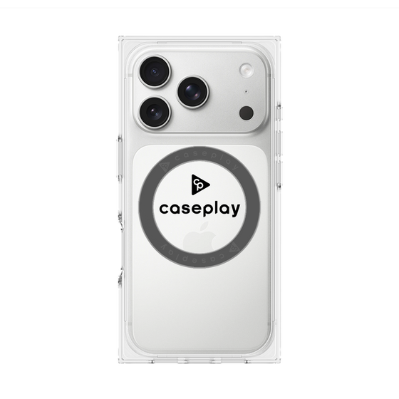 プレミアムスクエアケース with MagSafe［ オリジナル - caseplayロゴ - ブラック/D ］