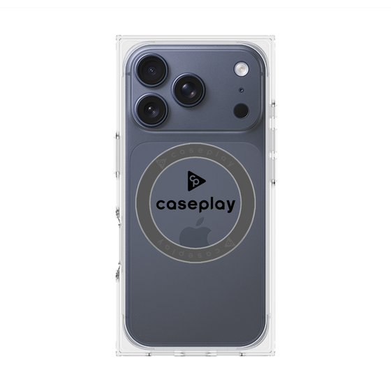 プレミアムスクエアケース with MagSafe［ オリジナル - caseplayロゴ - ブラック/D ］