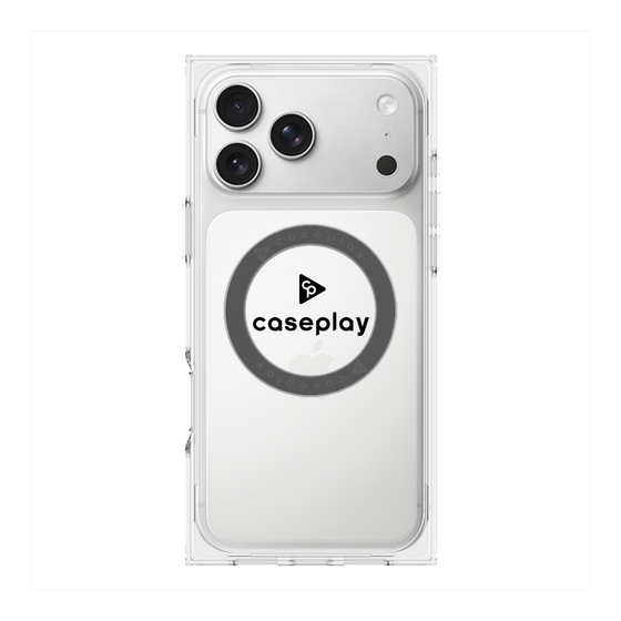 プレミアムスクエアケース with MagSafe［ オリジナル - caseplayロゴ - ブラック/D ］