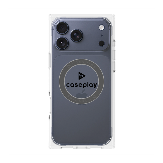 プレミアムスクエアケース with MagSafe［ オリジナル - caseplayロゴ - ブラック/D ］