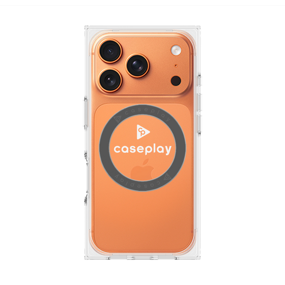 プレミアムスクエアケース with MagSafe［ オリジナル - caseplayロゴ - ホワイト/D ］