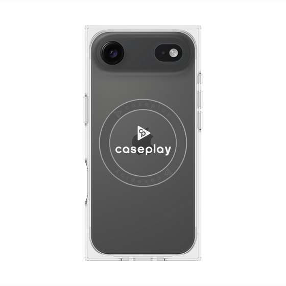 プレミアムスクエアケース with MagSafe［ オリジナル - caseplayロゴ - ホワイト/D ］