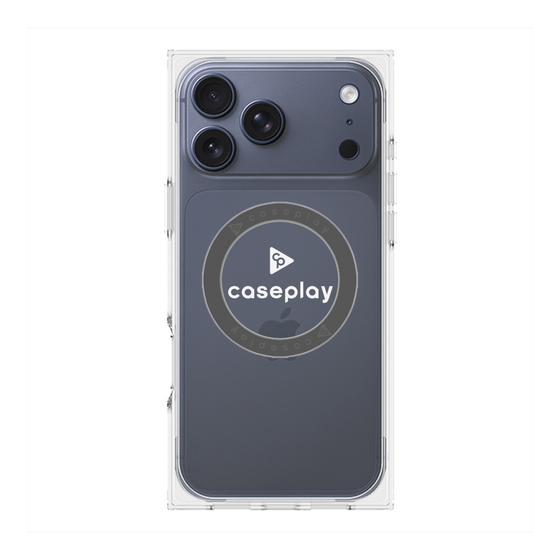 プレミアムスクエアケース with MagSafe［ オリジナル - caseplayロゴ - ホワイト/D ］