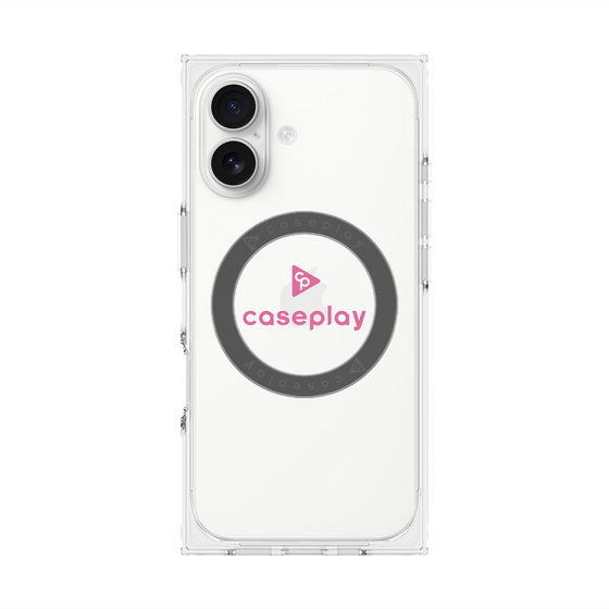 プレミアムスクエアケース with MagSafe［ オリジナル - caseplayロゴ - ピンク/D ］