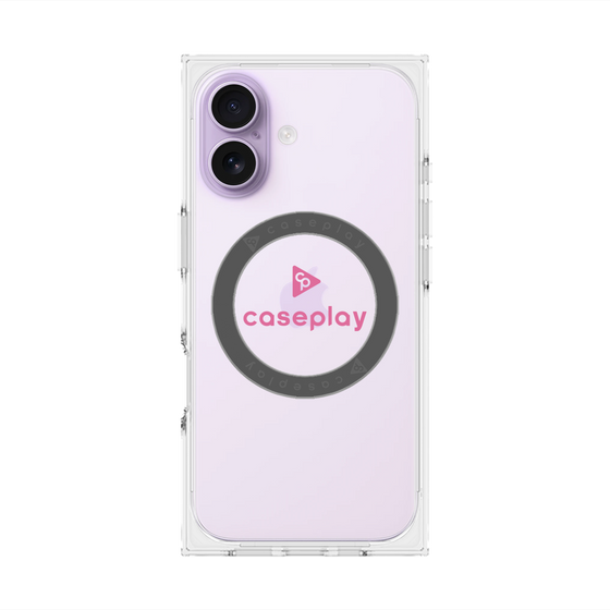 プレミアムスクエアケース with MagSafe［ オリジナル - caseplayロゴ - ピンク/D ］