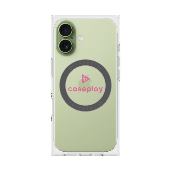 プレミアムスクエアケース with MagSafe［ オリジナル - caseplayロゴ - ピンク/D ］