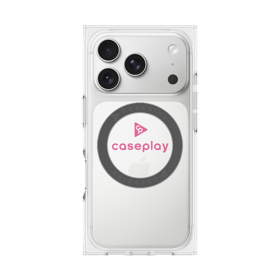 プレミアムスクエアケース with MagSafe［ オリジナル - caseplayロゴ - ピンク/D ］