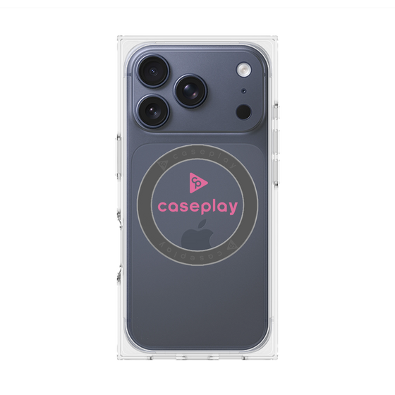 プレミアムスクエアケース with MagSafe［ オリジナル - caseplayロゴ - ピンク/D ］