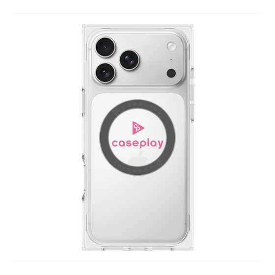 プレミアムスクエアケース with MagSafe［ オリジナル - caseplayロゴ - ピンク/D ］